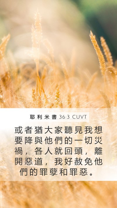 耶 利 米 書 36:3 CUVT Bible Verse Image