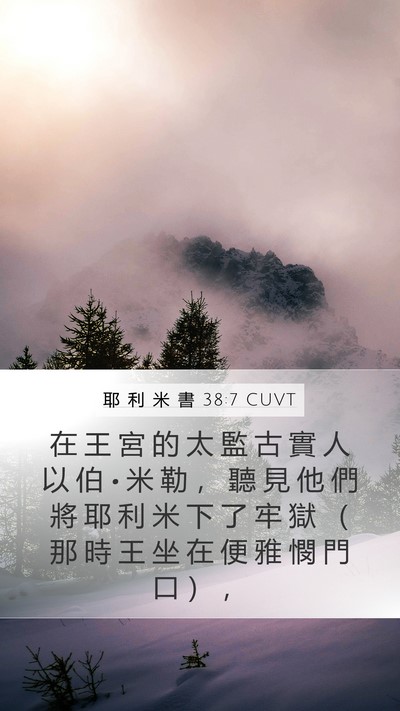 耶 利 米 書 38:7 CUVT Bible Verse Image