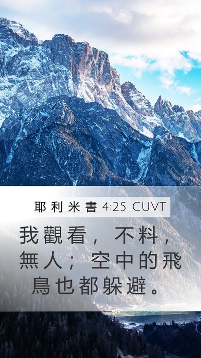 耶 利 米 書 4:25 CUVT Bible Verse Image