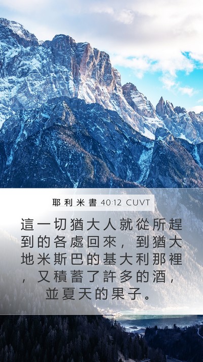 耶 利 米 書 40:12 CUVT Bible Verse Image