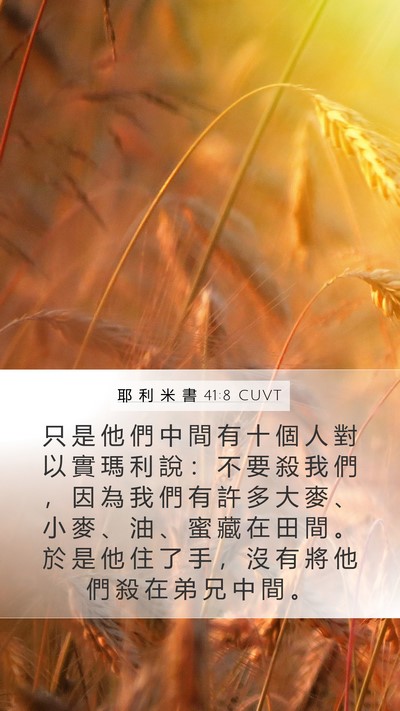 耶 利 米 書 41:8 CUVT Bible Verse Image