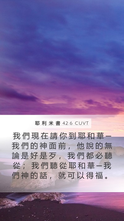 耶 利 米 書 42:6 CUVT Mobile Phone Wallpaper - 我 們 現 在 請 你 到 耶 和 華 ─ 我 - Mobile Bible Verse Wallpaper