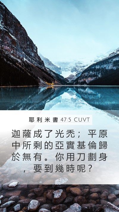 耶 利 米 書 47:5 CUVT Bible Verse Image