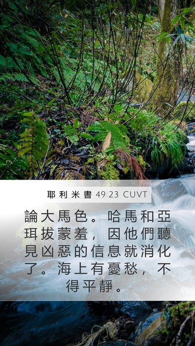 耶 利 米 書 49:23 CUVT Bible Verse Image