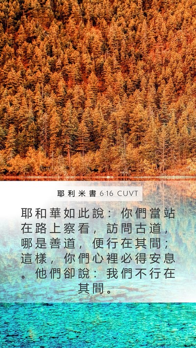 耶 利 米 書 6:16 CUVT Bible Verse Image