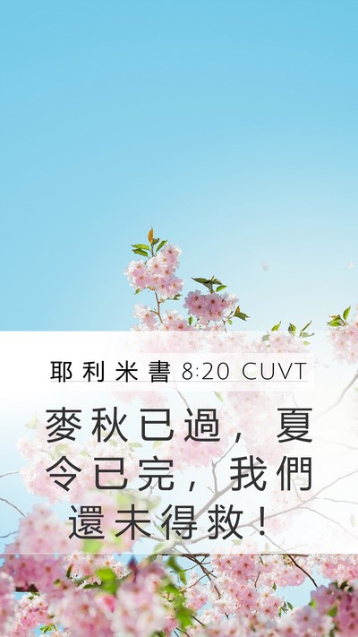 耶 利 米 書 8:20 CUVT Bible Verse Image