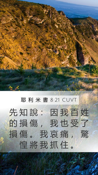 耶 利 米 書 8:21 CUVT Bible Verse Image