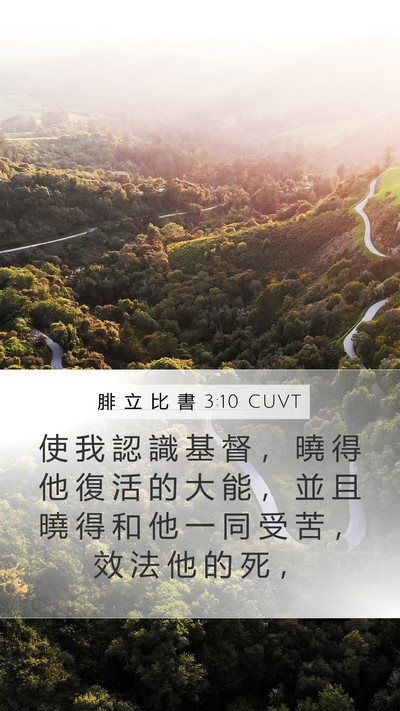 腓 立 比 書 3:10 CUVT Bible Verse Image