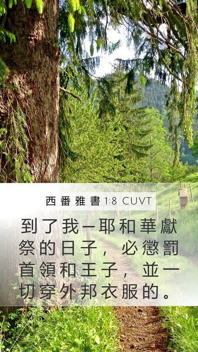 西 番 雅 書 1:8 CUVT Mobile Phone Wallpaper - 到 了 我 ─ 耶 和 華 獻 祭 的 日 子 - Mobile Bible Verse Wallpaper