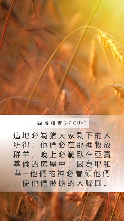 西 番 雅 書 2:7 CUVT Bible Verse Image