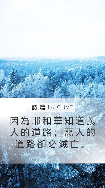詩 篇 1:6 CUVT Bible Verse Image