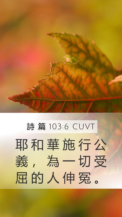 詩 篇 103:6 CUVT Bible Verse Image