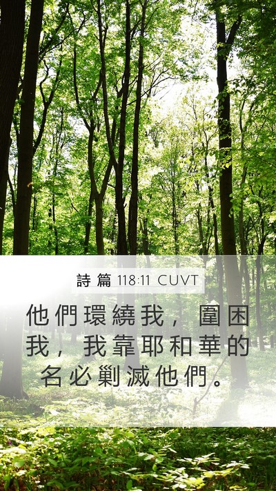 詩 篇 118:11 CUVT Mobile Phone Wallpaper - 他 們 環 繞 我 ， 圍 困 我 ， 我 靠 - Mobile Bible Verse Wallpaper