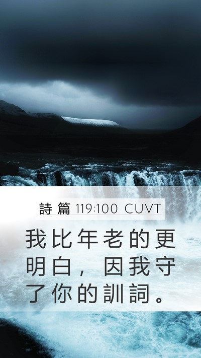 詩 篇 119:100 CUVT Bible Verse Image