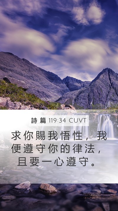 詩 篇 119:34 CUVT Bible Verse Image