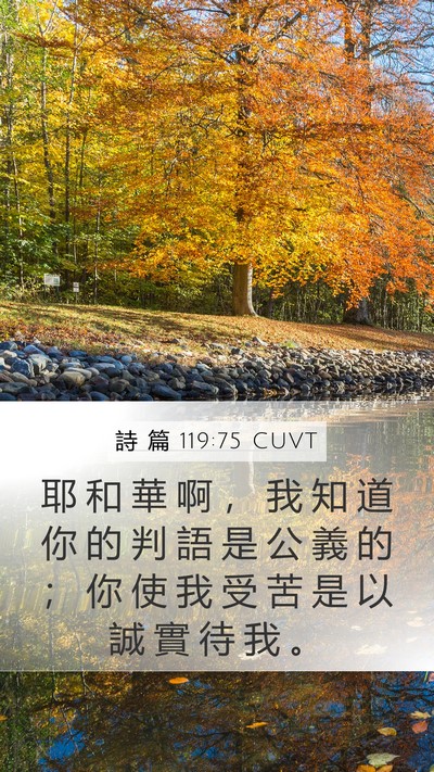 詩 篇 119:75 CUVT Bible Verse Image