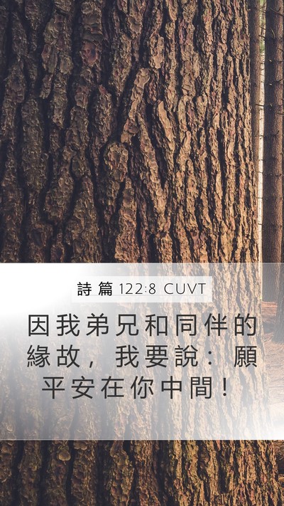 詩 篇 122:8 CUVT Mobile Phone Wallpaper - 因 我 弟 兄 和 同 伴 的 緣 故 ， 我 - Mobile Bible Verse Wallpaper