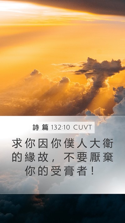 詩 篇 132:10 CUVT Mobile Phone Wallpaper - 求 你 因 你 僕 人 大 衛 的 緣 故 ， - Mobile Bible Verse Wallpaper