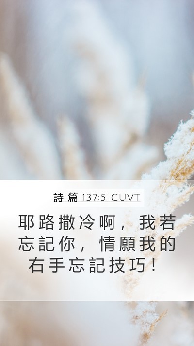 詩 篇 137:5 CUVT Bible Verse Image