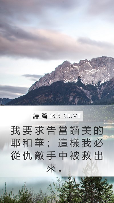 詩 篇 18:3 CUVT Mobile Phone Wallpaper - 我 要 求 告 當 讚 美 的 耶 和 華 ； - Mobile Bible Verse Wallpaper