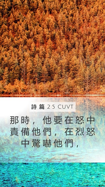 詩 篇 2:5 CUVT Mobile Phone Wallpaper - 那 時 ， 他 要 在 怒 中 責 備 他 們 - Mobile Bible Verse Wallpaper