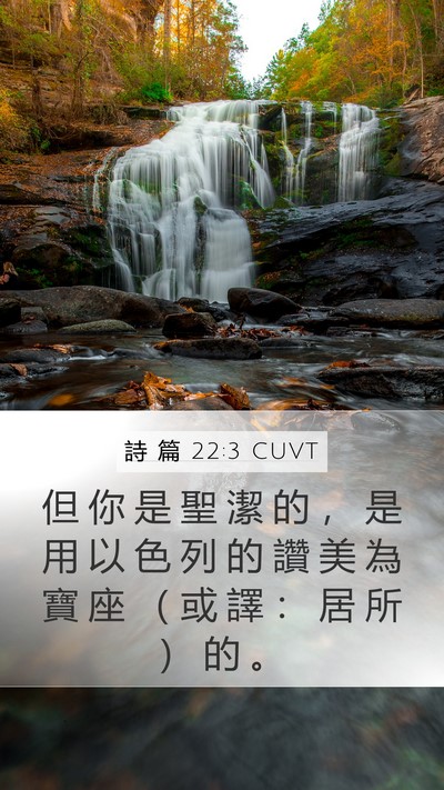 詩 篇 22:3 CUVT Mobile Phone Wallpaper - 但 你 是 聖 潔 的 ， 是 用 以 色 列 - Mobile Bible Verse Wallpaper