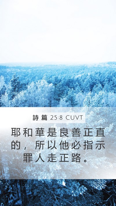 詩 篇 25:8 CUVT Bible Verse Image