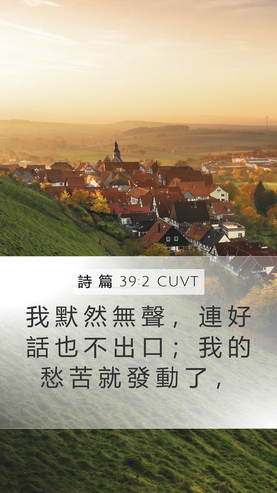 詩 篇 39:2 CUVT Bible Verse Image