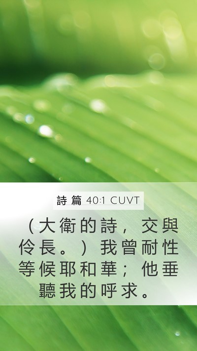 詩 篇 40:1 CUVT Bible Verse Image