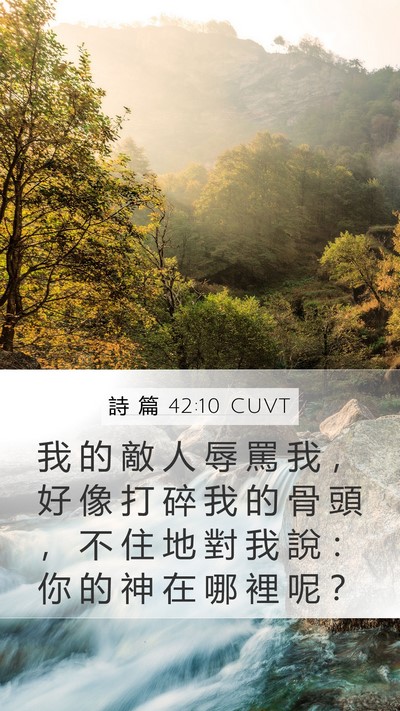詩 篇 42:10 CUVT Bible Verse Image