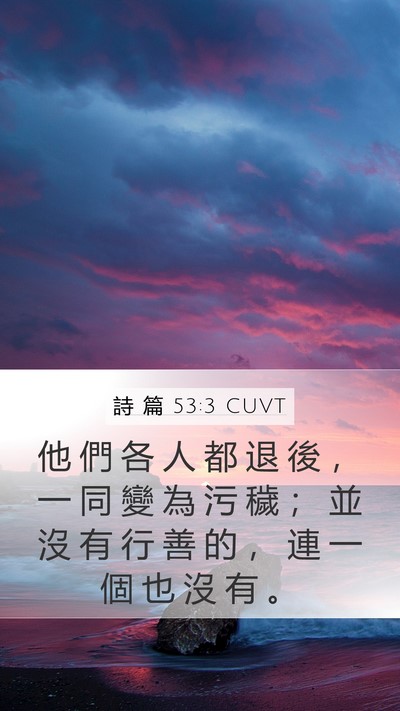 詩 篇 53:3 CUVT Mobile Phone Wallpaper - 他 們 各 人 都 退 後 ， 一 同 變 為 - Mobile Bible Verse Wallpaper