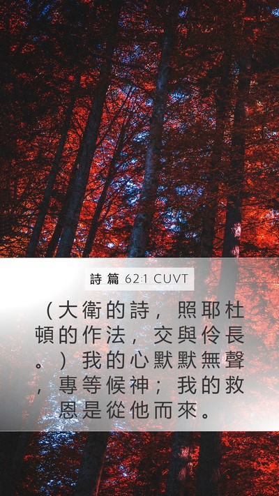 詩 篇 62:1 CUVT Mobile Phone Wallpaper - （ 大 衛 的 詩 ， 照 耶 杜 頓 的 作 - Mobile Bible Verse Wallpaper