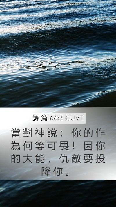 詩 篇 66:3 CUVT Bible Verse Image