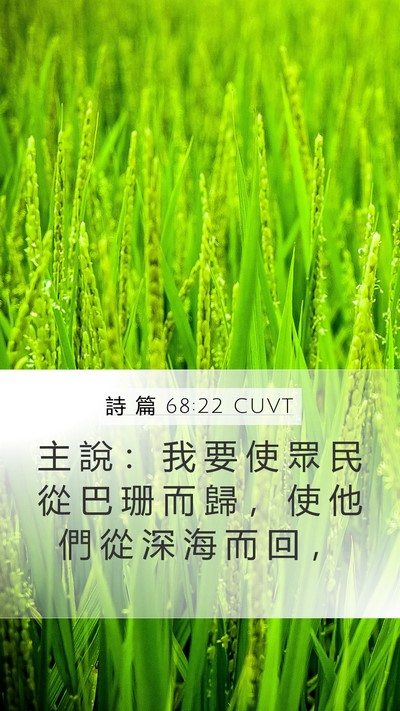詩 篇 68:22 CUVT Bible Verse Image
