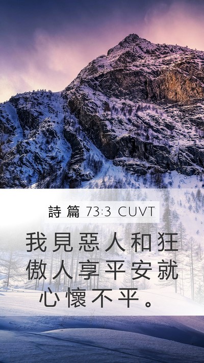 詩 篇 73:3 CUVT Bible Verse Image