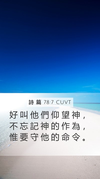 詩 篇 78:7 CUVT Bible Verse Image