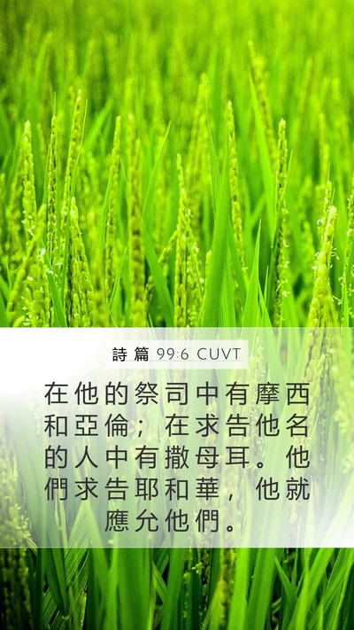 詩 篇 99:6 CUVT Mobile Phone Wallpaper - 在 他 的 祭 司 中 有 摩 西 和 亞 倫 - Mobile Bible Verse Wallpaper