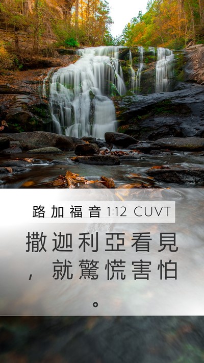 路 加 福 音 1:12 CUVT Bible Verse Image