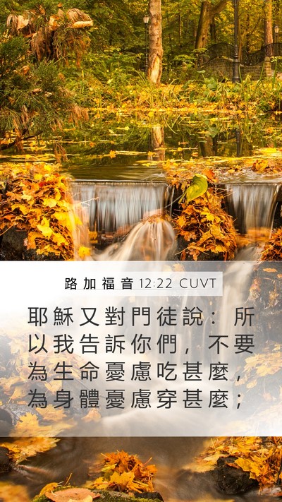 路 加 福 音 12:22 CUVT Bible Verse Image
