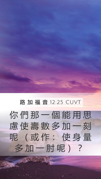 路 加 福 音 12:25 CUVT Bible Verse Image