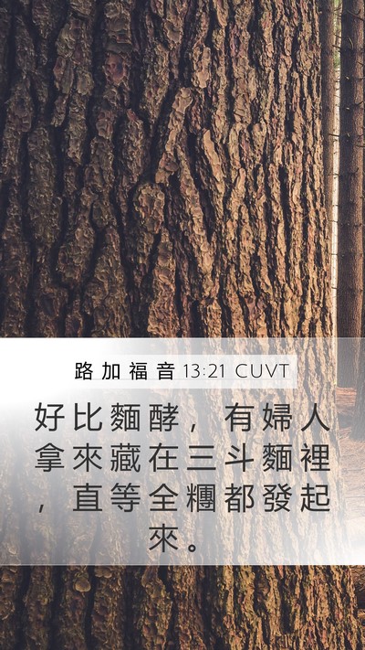 路 加 福 音 13:21 CUVT Mobile Phone Wallpaper - 好 比 麵 酵 ， 有 婦 人 拿 來 藏 在 - Mobile Bible Verse Wallpaper