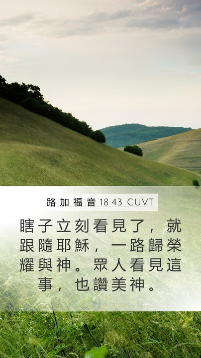 路 加 福 音 18:43 CUVT Bible Verse Image