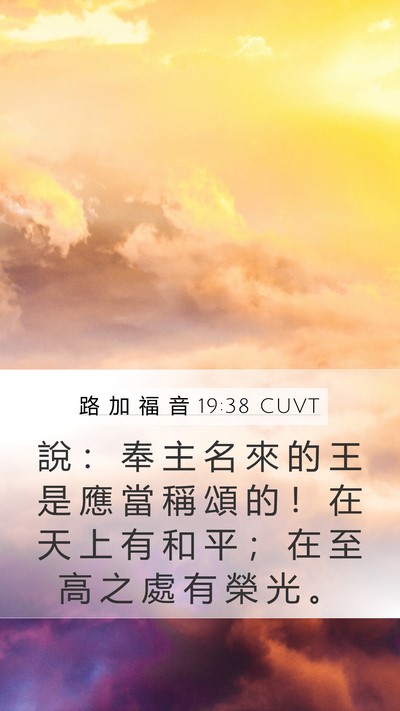 路 加 福 音 19:38 CUVT Bible Verse Image