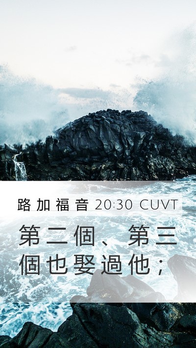 路 加 福 音 20:30 CUVT Mobile Phone Wallpaper - 第 二 個 、 第 三 個 也 娶 過 他 - Mobile Bible Verse Wallpaper