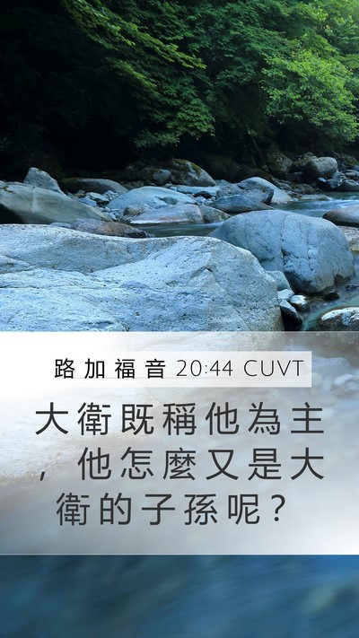 路 加 福 音 20:44 CUVT Mobile Phone Wallpaper - 大 衛 既 稱 他 為 主 ， 他 怎 麼 又 - Mobile Bible Verse Wallpaper