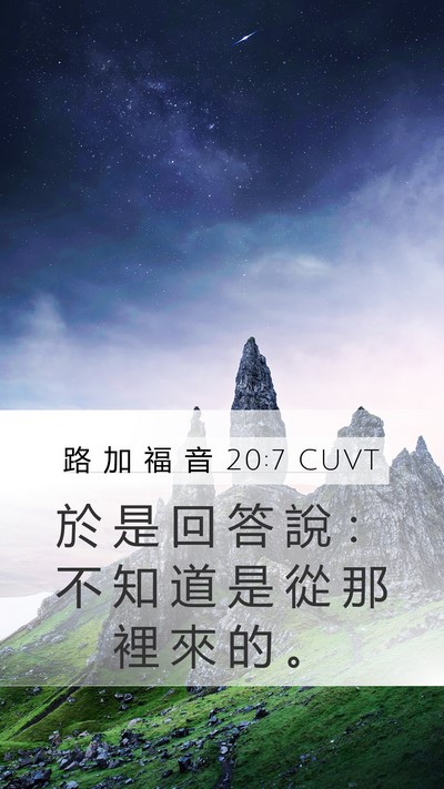 路 加 福 音 20:7 CUVT Bible Verse Image