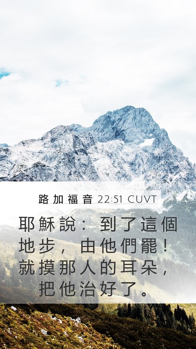 路 加 福 音 22:51 CUVT Mobile Phone Wallpaper - 耶 穌 說 ： 到 了 這 個 地 步 ， 由 - Mobile Bible Verse Wallpaper