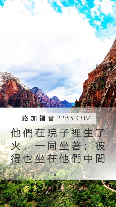 路 加 福 音 22:55 CUVT Bible Verse Image