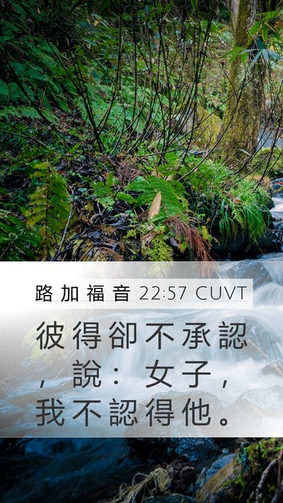路 加 福 音 22:57 CUVT Mobile Phone Wallpaper - 彼 得 卻 不 承 認 ， 說 ： 女 子 ， - Mobile Bible Verse Wallpaper