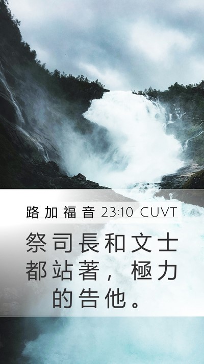 路 加 福 音 23:10 CUVT Bible Verse Image